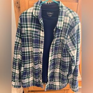 LL Bean two for one! Fleece lined jacket and matching shirt - both 100% cotton